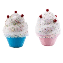 Hot The Jolly Christmas Shop December Diamonds 10" Blue Or Pink Cupcake Christmas Ornament