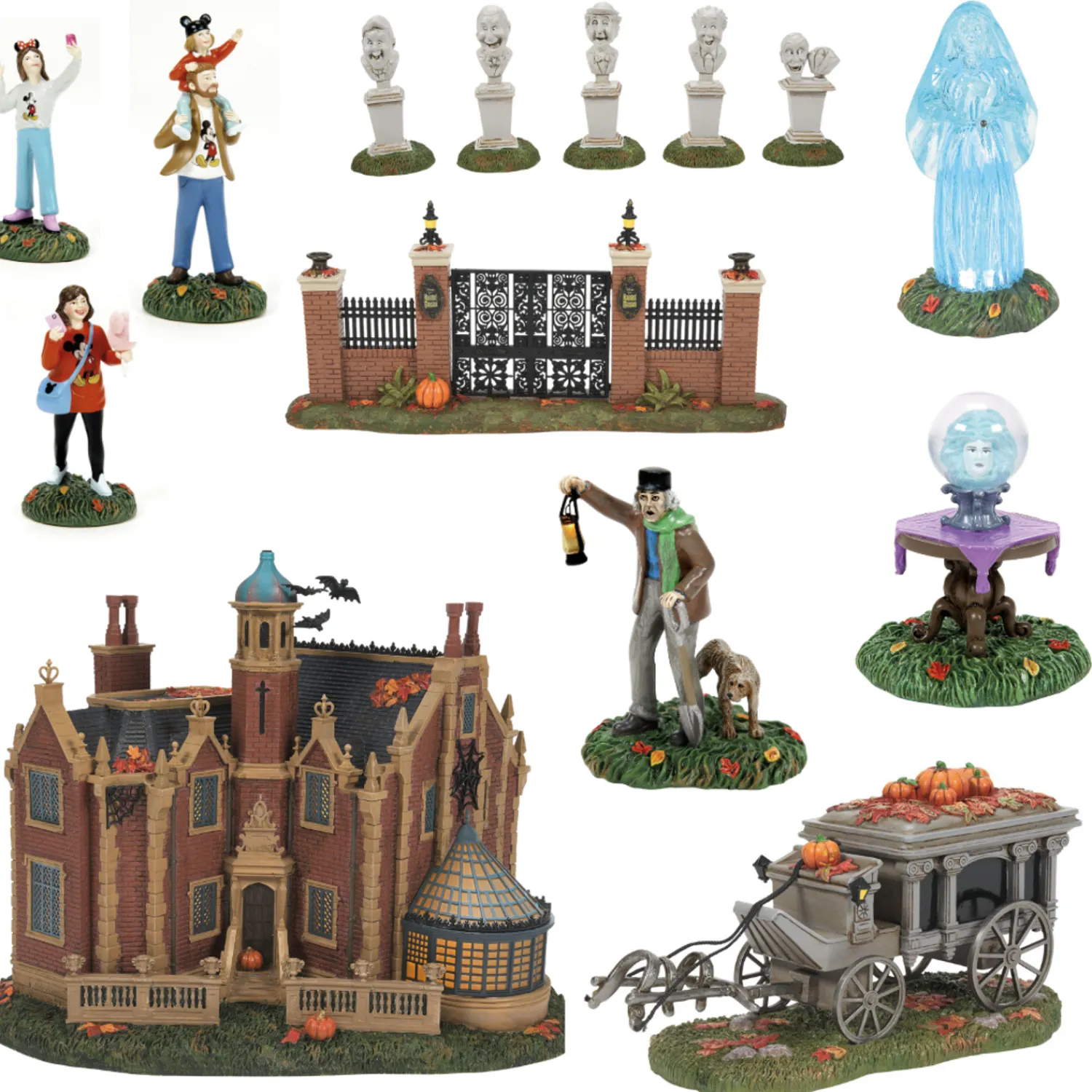 Discount The Jolly Christmas Shop Department 56 Disney Village First Edition Disney World Haunted Mansion 8 Pc Set 6013606FE