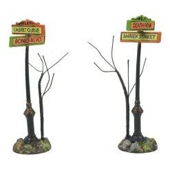 Discount The Jolly Christmas Shop Department 56 Halloween Village Creepy Village Street Signs 6007705