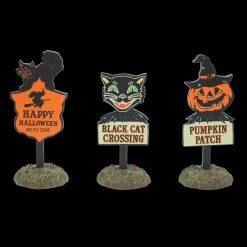 Hot The Jolly Christmas Shop Department 56 Halloween Village Halloween Signs Set Of 3 6009820