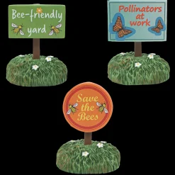 New The Jolly Christmas Shop Department 56 Halloween Village Set Of 3 Bee Friendly Signs 6010461