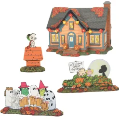 The Jolly Christmas Shop Department 56 Peanuts Halloween Village Trick Or Treat Lane Village Set 6007640