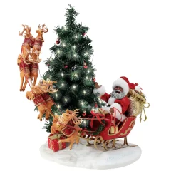 Outlet The Jolly Christmas Shop Department 56 Possible Dreams African American Santa Here Comes Santa Claus Figure 6013921