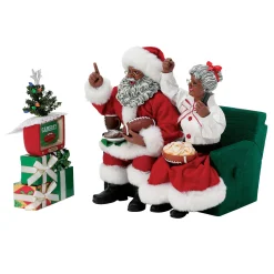 Outlet The Jolly Christmas Shop Department 56 Possible Dreams African American Santa Binge Sports Watching Figure 6015245