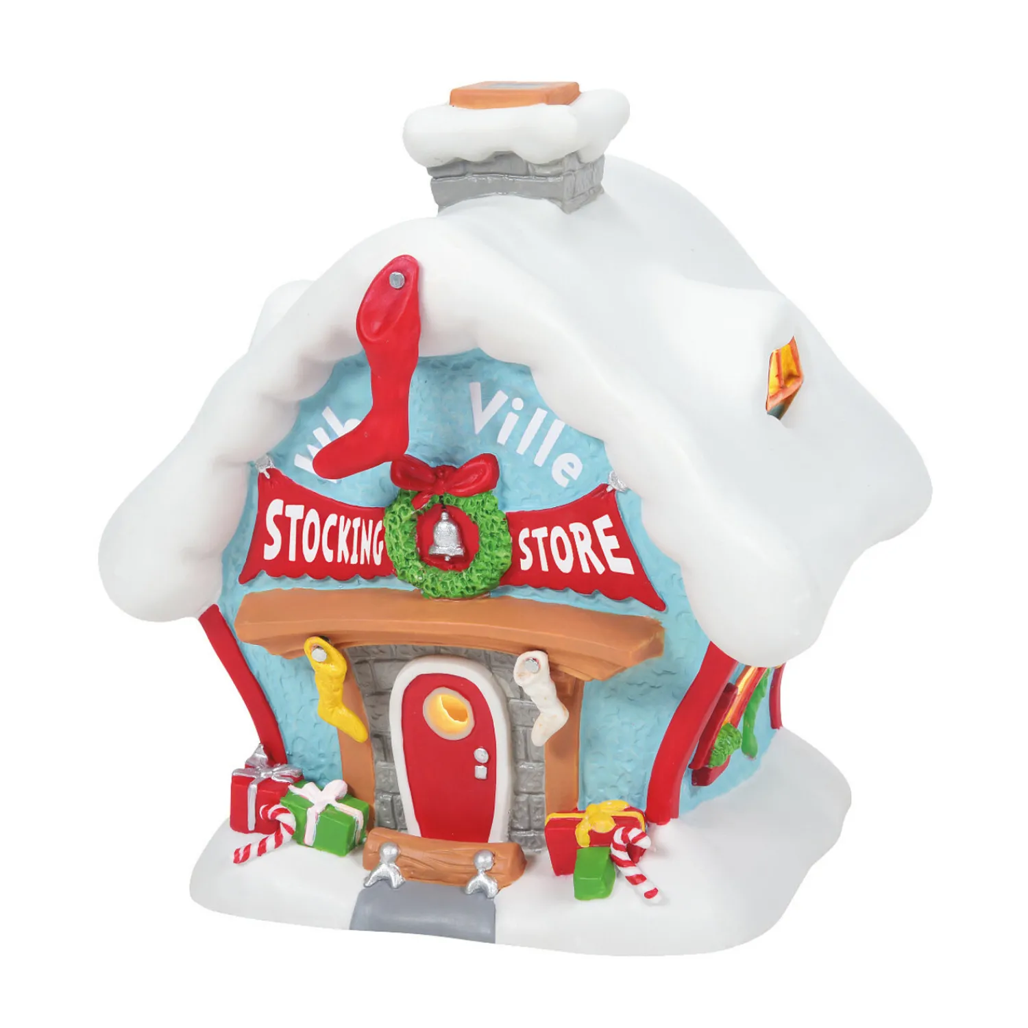 Hot The Jolly Christmas Shop Department 56 The Grinch Village Who-ville Stocking Store Building 6007770