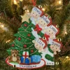 Best The Jolly Christmas Shop Family Of 5 Around The Christmas Tree Personalized Ornament OR1789-5