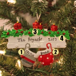 Discount The Jolly Christmas Shop Family Personalized Christmas Ornament With 2 Mittens