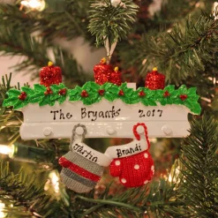 Discount The Jolly Christmas Shop Family Personalized Christmas Ornament With 2 Mittens
