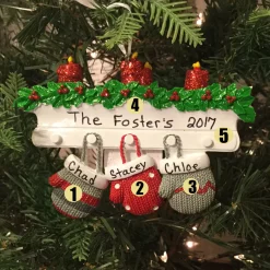 Outlet The Jolly Christmas Shop Family Personalized Christmas Ornament With 3 Mittens