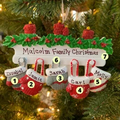 Online The Jolly Christmas Shop Family Personalized Christmas Ornament With 5 Mittens