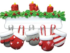 Online The Jolly Christmas Shop Family Personalized Christmas Ornament With 5 Mittens