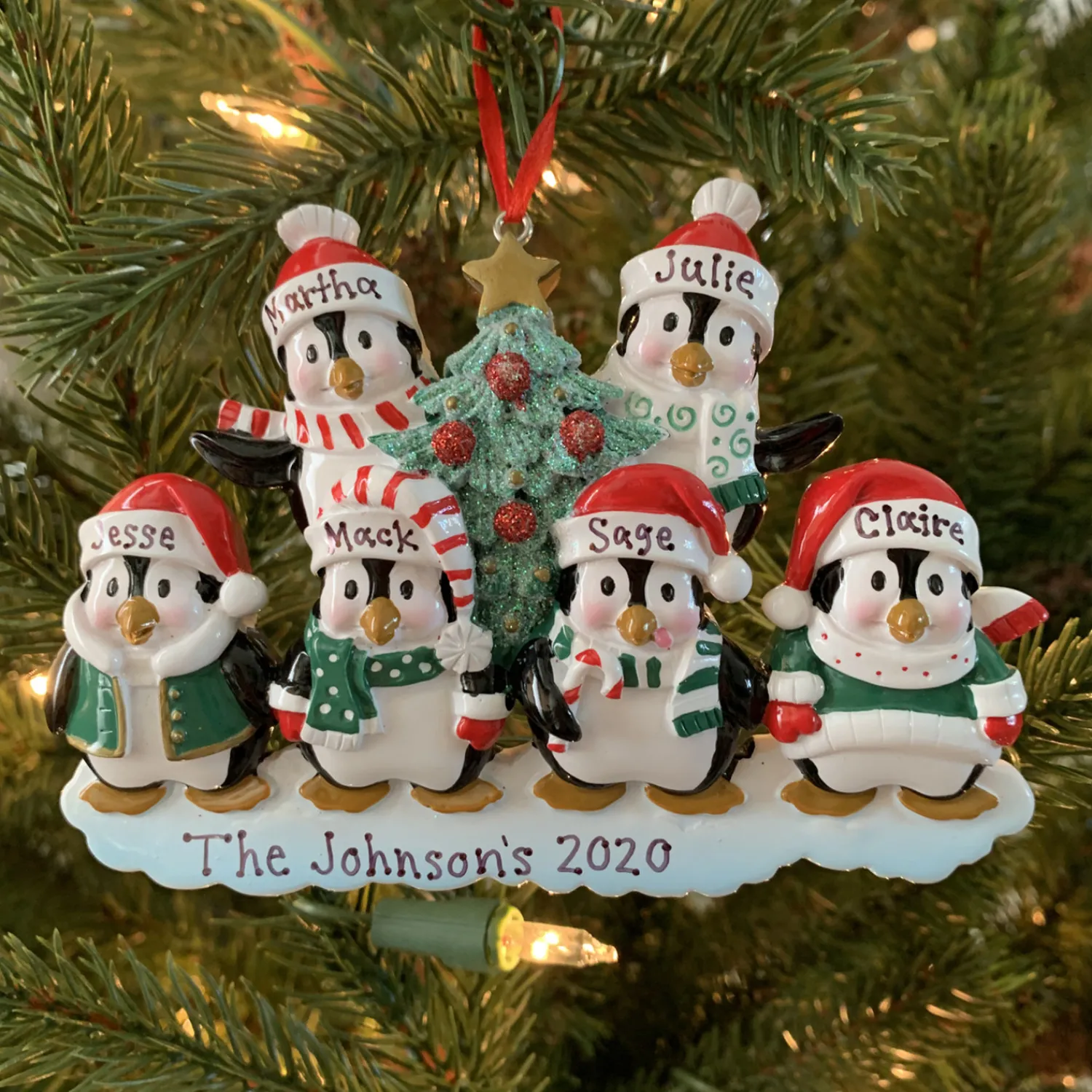 Discount The Jolly Christmas Shop Family Personalized Christmas Ornament With 6 Penguins