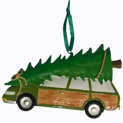 Best The Jolly Christmas Shop Family Station Wagon With Tree Personalized Christmas Ornament OR1565