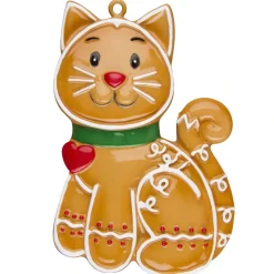 Clearance The Jolly Christmas Shop Gingerbread Cat Personalized Christmas Ornament OR1221