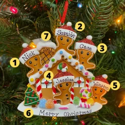 Sale The Jolly Christmas Shop Gingerbread House Family Of 5 Personalized Christmas Ornament OR1872-5