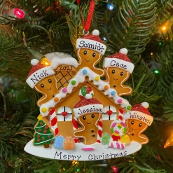 Sale The Jolly Christmas Shop Gingerbread House Family Of 5 Personalized Christmas Ornament OR1872-5