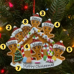 Discount The Jolly Christmas Shop Gingerbread House Family Of 6 Personalized Christmas Ornament OR1872-6