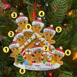 Clearance The Jolly Christmas Shop Gingerbread House Family Of 7 Personalized Christmas Ornament OR1872-7