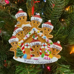 Clearance The Jolly Christmas Shop Gingerbread House Family Of 7 Personalized Christmas Ornament OR1872-7