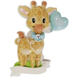 Outlet The Jolly Christmas Shop Giraffe Blue Balloon Personalized Christmas Ornament OR2236-M