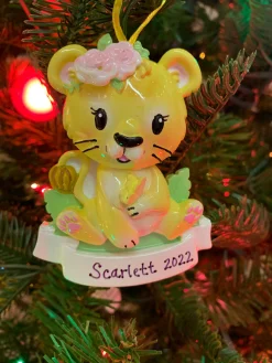 Hot The Jolly Christmas Shop Girl Lion Cub Personalized Christmas Ornament OR2362-F