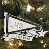 Hot The Jolly Christmas Shop Glittered Black Sports Pennant Personalized Christmas Ornament OR1558-BK