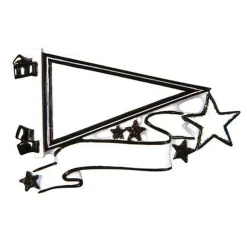 Hot The Jolly Christmas Shop Glittered Black Sports Pennant Personalized Christmas Ornament OR1558-BK
