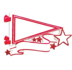 Clearance The Jolly Christmas Shop Glittered Red Sports Pennant Personalized Christmas Ornament OR1558-RD
