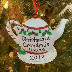 The Jolly Christmas Shop Grandma's Teapot Personalized Christmas Ornament OR1681