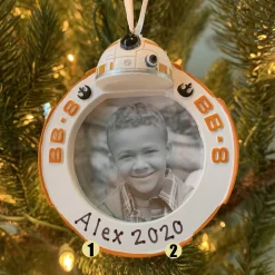 Outlet The Jolly Christmas Shop Hallmark 3" BB-8 Star Wars™ Photo Holder Personalized Christmas Ornament 2HCM5419
