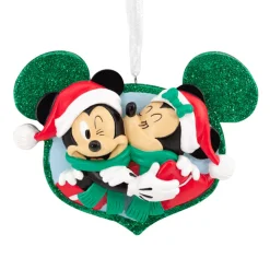 Outlet The Jolly Christmas Shop Hallmark 2.75" Minnie Mouse Kissing Mickey Mouse Christmas Ornament 3HCM1249