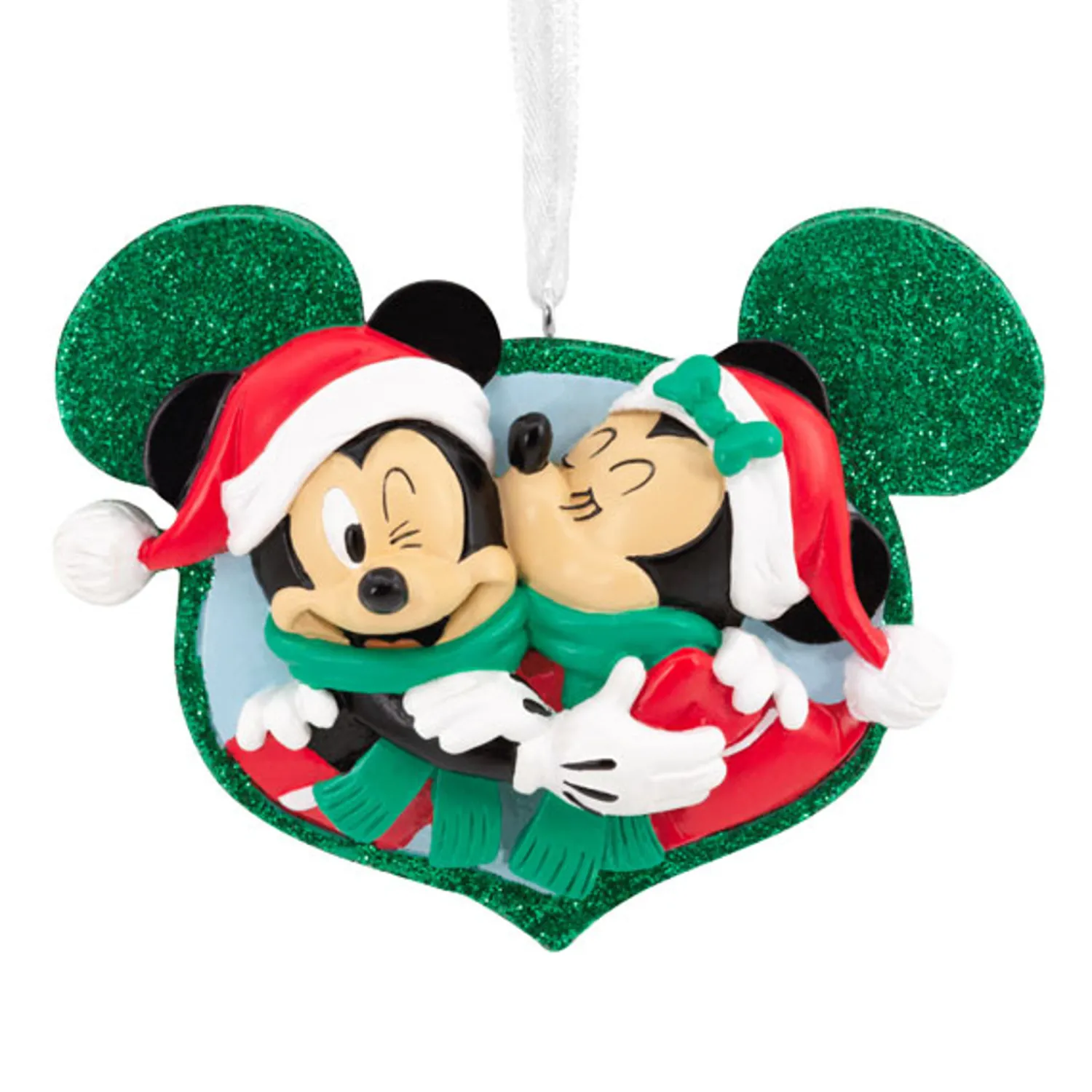 Outlet The Jolly Christmas Shop Hallmark 2.75" Minnie Mouse Kissing Mickey Mouse Christmas Ornament 3HCM1249