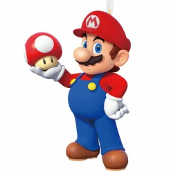 Discount The Jolly Christmas Shop Hallmark 3" Nintendo Mario With Mushroom Christmas Ornament 2HCM9092