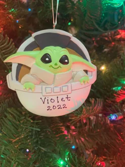 Clearance The Jolly Christmas Shop Hallmark Star Wars™ Grogu™ Personalized Christmas Ornament 3HCM0990