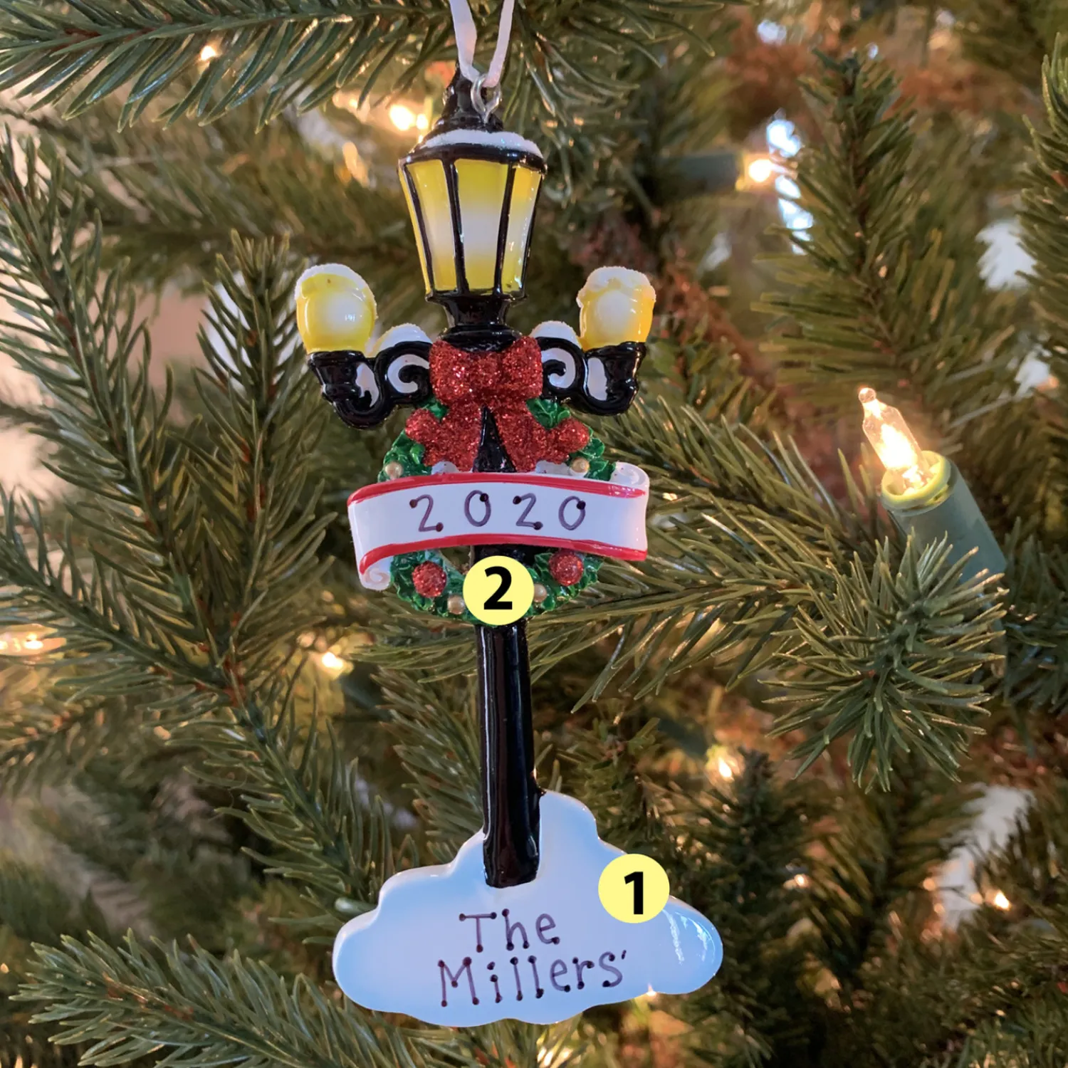 New The Jolly Christmas Shop Holiday Light Post Personalized Christmas Ornament OR1862