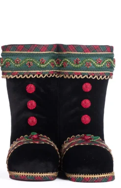 Best The Jolly Christmas Shop Katherine's Collection 12" Black Holiday Magic Tabletop Boots Christmas Decoration 28-428410B