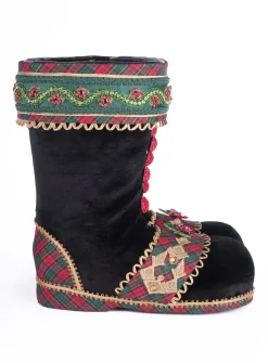 Best The Jolly Christmas Shop Katherine's Collection 12" Black Holiday Magic Tabletop Boots Christmas Decoration 28-428410B
