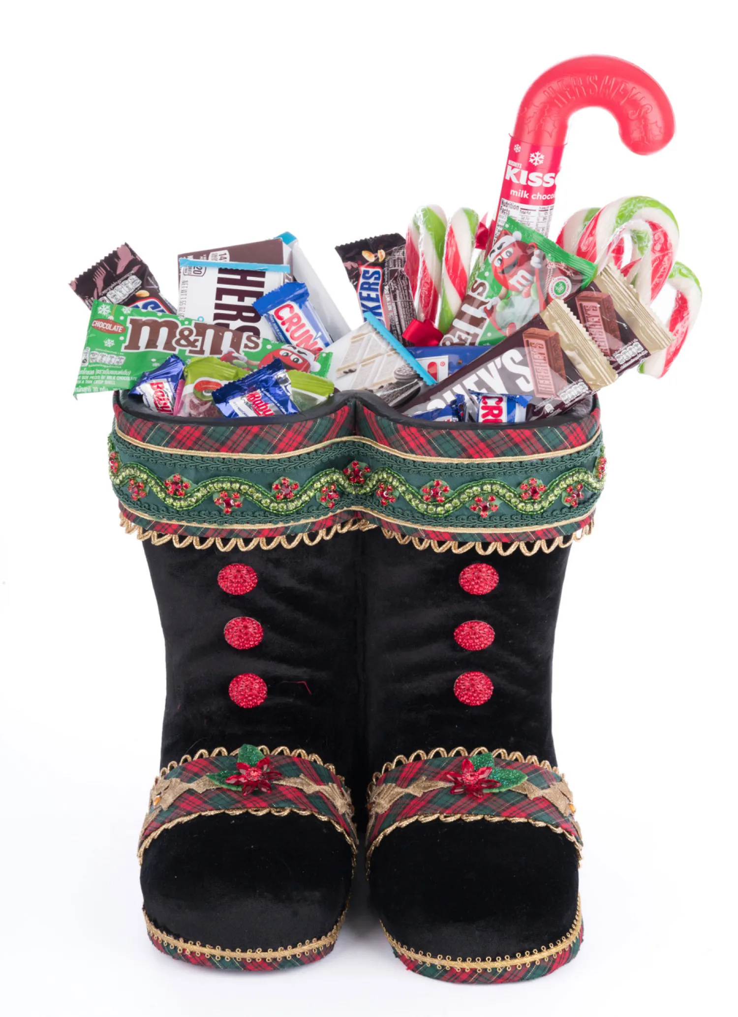 Best The Jolly Christmas Shop Katherine's Collection 12" Black Holiday Magic Tabletop Boots Christmas Decoration 28-428410B