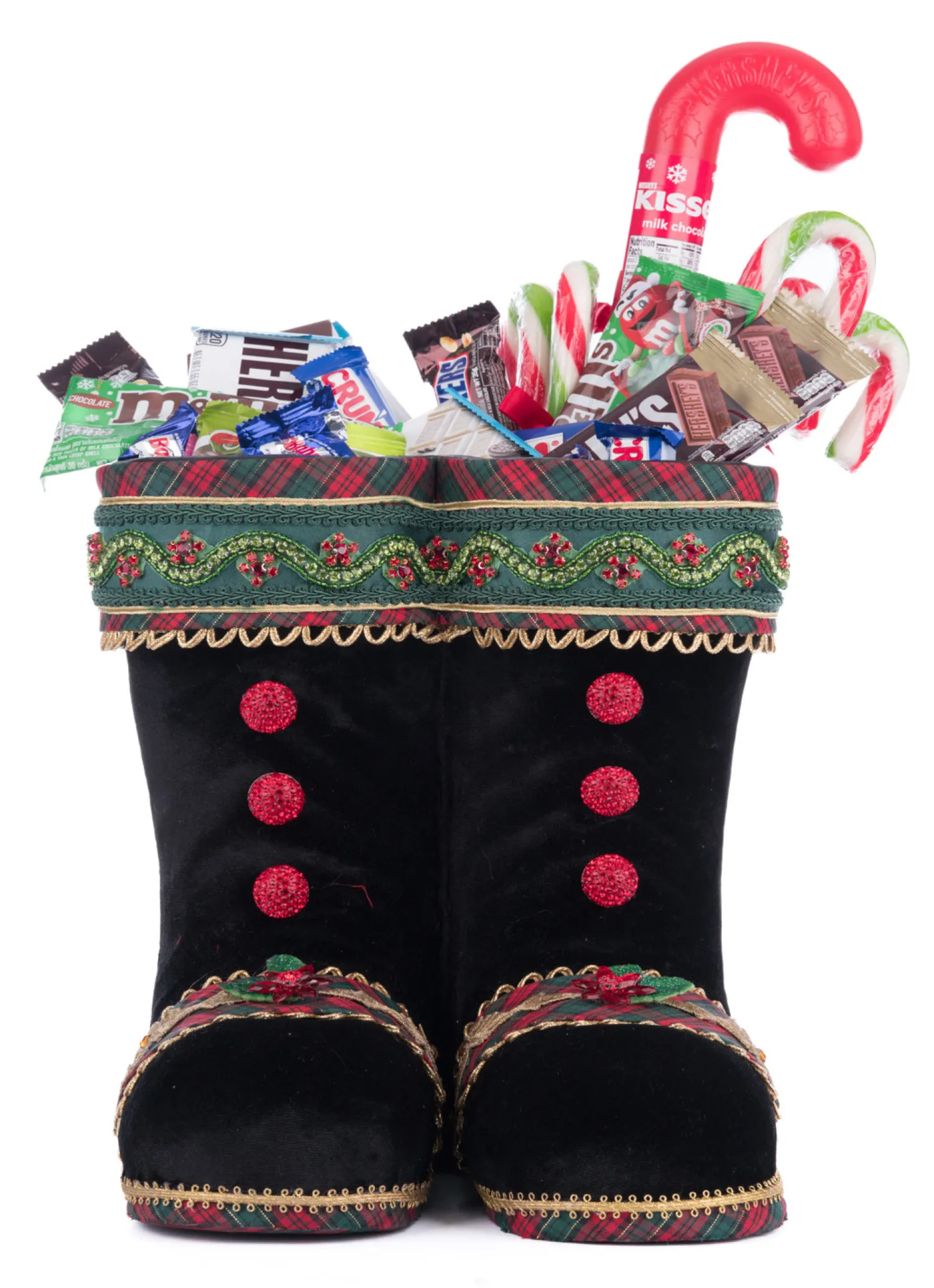 Best The Jolly Christmas Shop Katherine's Collection 12" Black Holiday Magic Tabletop Boots Christmas Decoration 28-428410B