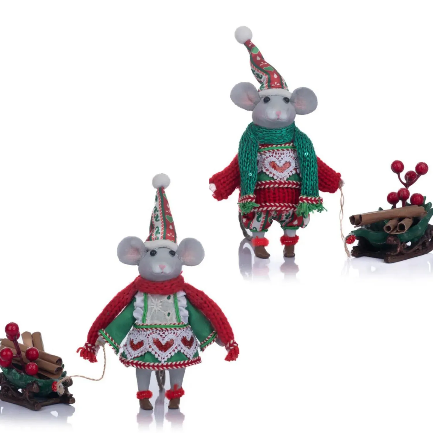 The Jolly Christmas Shop Katherine's Collection 8.5" Brie And Colby Mice Figures Set Of 2 28-328052