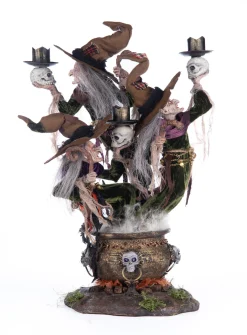 Clearance The Jolly Christmas Shop Katherine's Collection 17.5" Broomstick Acres Witches Candle Holder Halloween Decoration 28-428562
