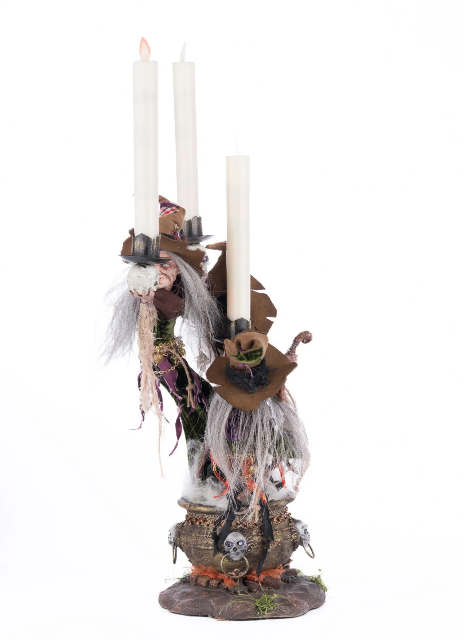 Clearance The Jolly Christmas Shop Katherine's Collection 17.5" Broomstick Acres Witches Candle Holder Halloween Decoration 28-428562