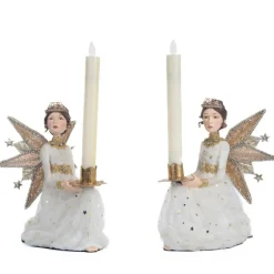 Clearance The Jolly Christmas Shop Katherine's Collection 9.5" Celestial Angel Candle Holders Set Of 2 28-328836