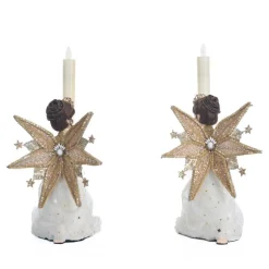 Clearance The Jolly Christmas Shop Katherine's Collection 9.5" Celestial Angel Candle Holders Set Of 2 28-328836