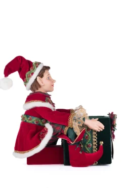 Clearance The Jolly Christmas Shop Katherine's Collection 14" Elf Holding Gift Candy Bowl Christmas Home Decor 28-428327