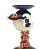 New The Jolly Christmas Shop Katherine's Collection 17" Glow In The Dark Jacks And Cats Moon Halloween Pillar Candle Holder 28-428196