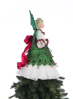 Outlet The Jolly Christmas Shop Katherine's Collection 22.5" Holly Berry Fairy Christmas Tree Topper 28-428342