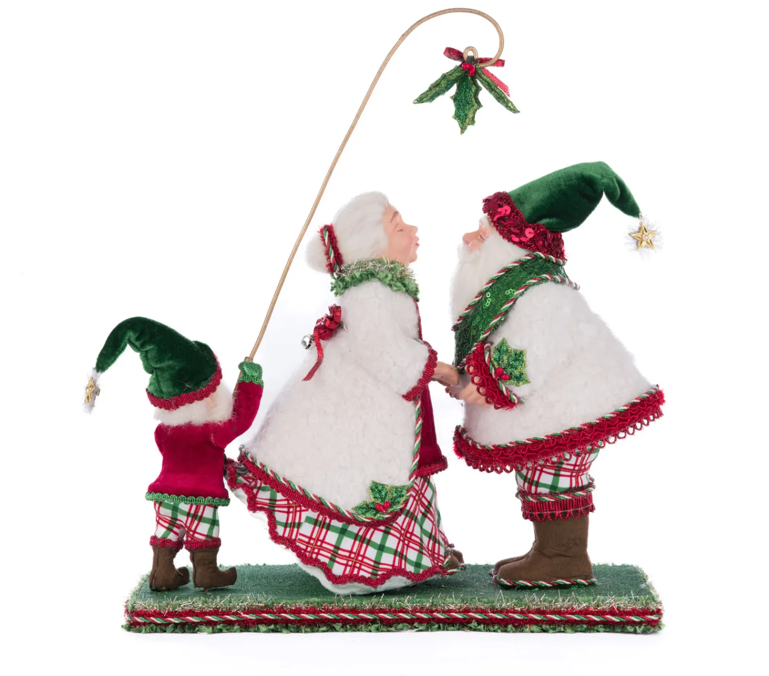The Jolly Christmas Shop Katherine's Collection 14.5" Holly Woods Mr. And Mrs. Claus Under The Mistletoe Christmas Decoration 28-428516