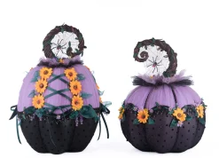 Sale The Jolly Christmas Shop Katherine's Collection 13.5" Jacks And Cats Pumpkins Set Of 2 Halloween Decoration 28-428201