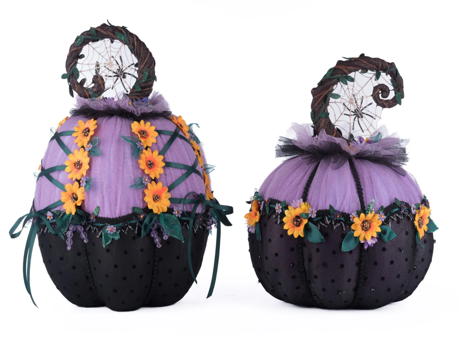 Sale The Jolly Christmas Shop Katherine's Collection 13.5" Jacks And Cats Pumpkins Set Of 2 Halloween Decoration 28-428201